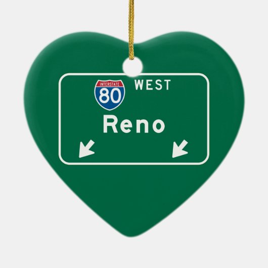 Reno, NV Road Sign Keramisch Ornament (Achterkant)