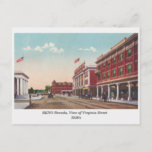 Reno NV, Virginia Street Uitzicht  1910s Briefkaart