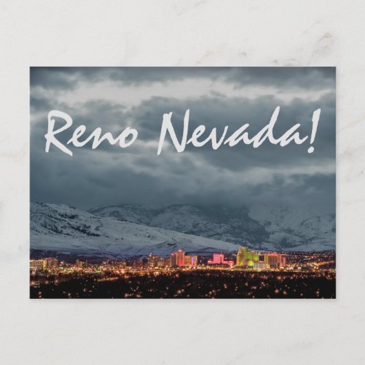 Reno Skyline op het Briefkaart Night (Voorkant)