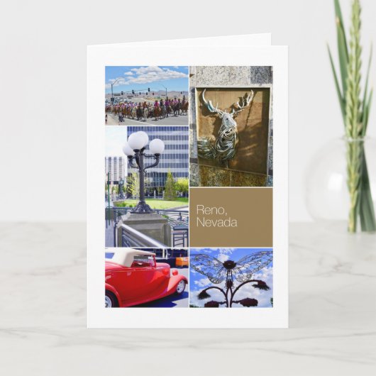 Reno stad, Nevada, foto-collage Kaart (Voorkant)