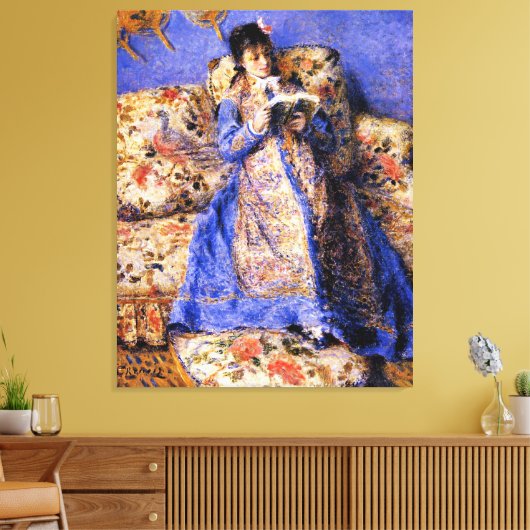 Renoir - Camille Monet Reading, beroemd schilderij Canvas Afdruk (Insitu (Woonkamer))