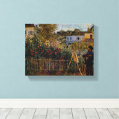 Renoir Claude Monet Painting in Zijn tuin in Arge Canvas Afdruk (Insitu (Houten vloer))
