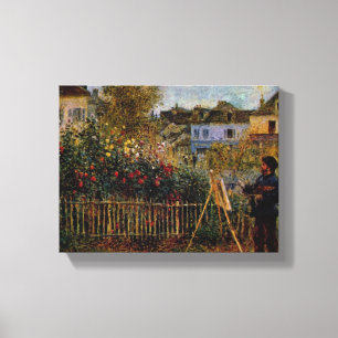 Renoir Claude Monet Painting in Zijn tuin in Arge Canvas Afdruk