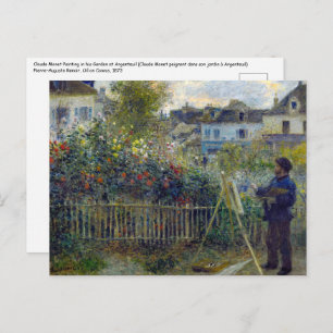 Renoir - Claude Monet Schilderen in zijn Tuin Briefkaart