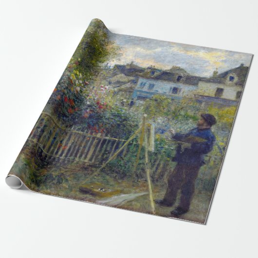 Renoir - Claude Monet Schilderen in zijn Tuin Cadeaupapier (Uitgerold)
