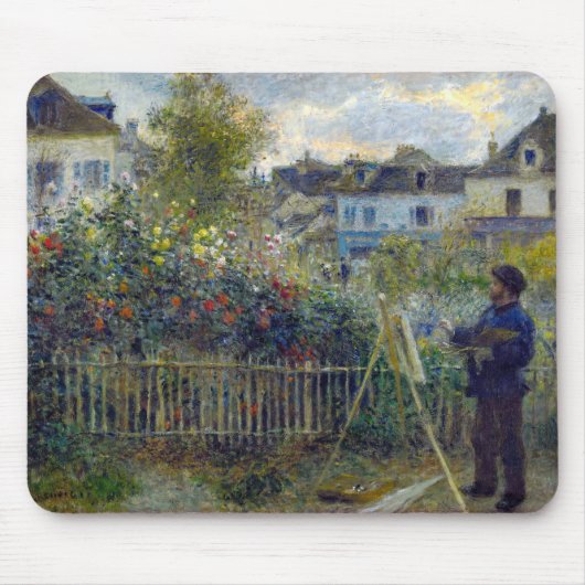 Renoir - Claude Monet Schilderen in zijn Tuin Muismat (Voorkant)
