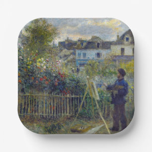 Renoir - Claude Monet Schilderen in zijn Tuin Papieren Bordje