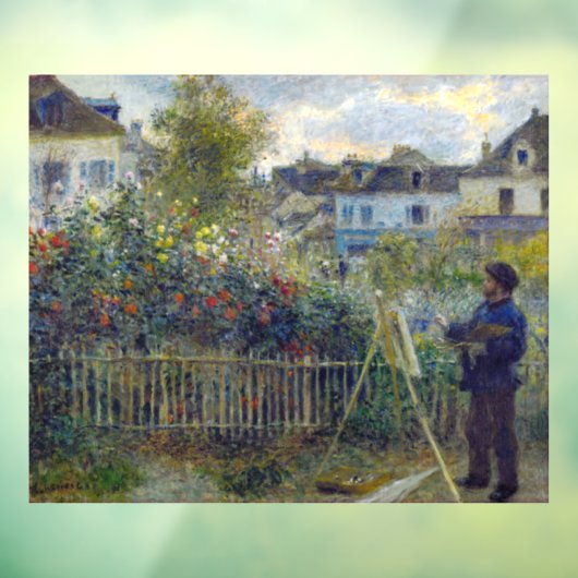 Renoir - Claude Monet Schilderen in zijn Tuin Raamsticker (Vel 3)