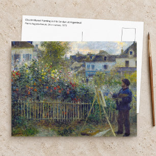Renoir - Claude Monet Schilderend in zijn Tuin Briefkaart