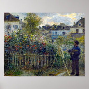 Renoir - Claude Monet Schildert in zijn Tuin Poster