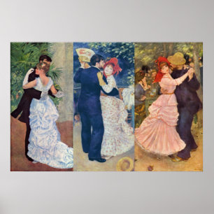 Renoir - Dance in de stad, het Land, en Bougival Poster