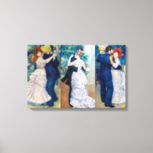 Renoir - Dance serie: Bougival, City & Country Canvas Afdruk