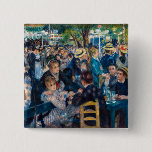 Renoir - Dans bij Le Moulin de la Galette Vierkante Button 5,1 Cm