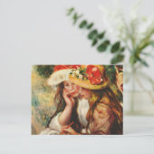 Renoir Deux Filles Lire dans le jardin Carte posta (Debout devant)