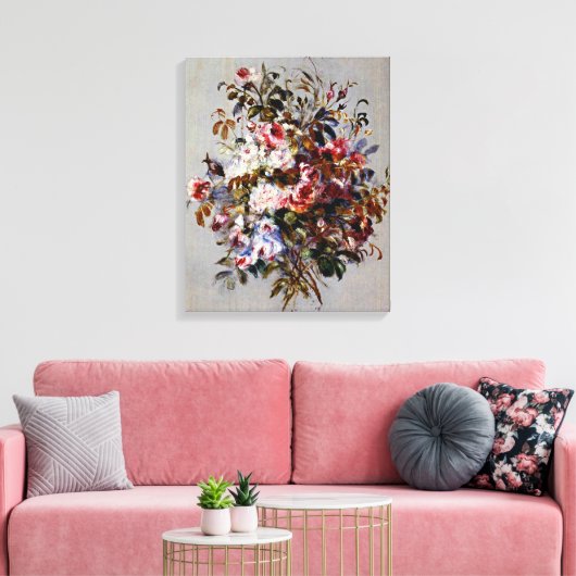 Renoir - Een Boeket Rozen Canvas Afdruk (Insitu (Woonkamer))
