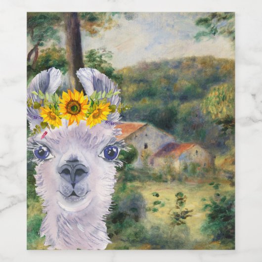 Renoir Environs of Briey en de Fancy Llama Wijn Etiket (Enkel label)