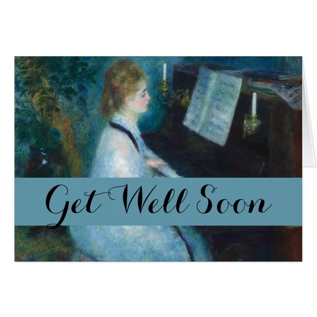 Renoir femme à l'impressionniste Vintage de piano (Devant horizontal)