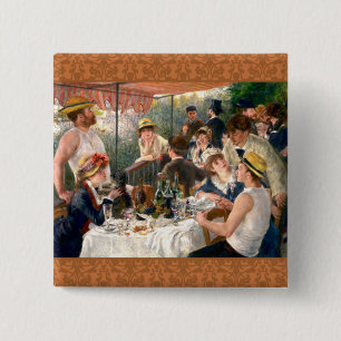 Renoir French Luncheon Boating Party Vierkante Button 5,1 Cm