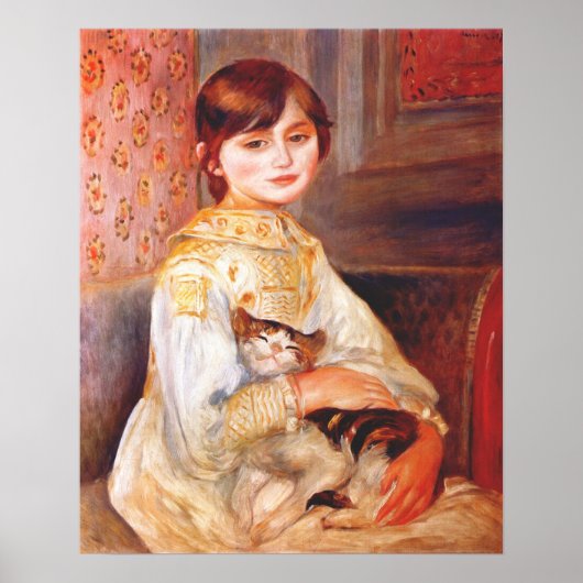 Renoir Girl met Poster van katten (Voorkant)