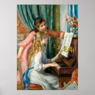 Renoir Girls bij de piano-impressionistische kunst Poster