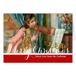 Renoir Girls op de Piano Merry-kerstKaart