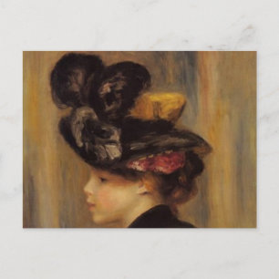 Renoir is een jonge vrouw met een zwart Pet Briefkaart