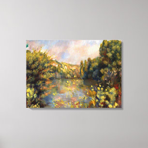 Renoir - Lakeside, landschapsschilderij Canvas Afdruk