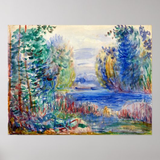 Renoir - Landschap rivier 1890 Poster (Voorkant)