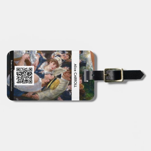 Renoir - Luncheon of Boating Party - QR-code Bagagelabel (Voorkant horizontaal)