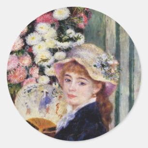 Renoir: Meisje met een waaier Ronde Sticker