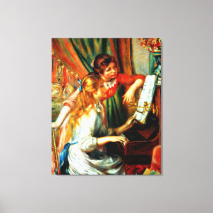 Renoir - Meisjes aan de piano Canvas Afdruk
