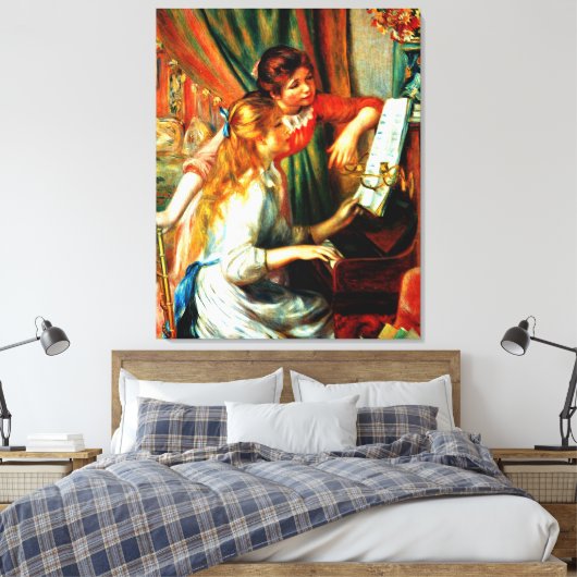 Renoir - Meisjes aan de piano Canvas Afdruk (Insitu (Slaapkamer))