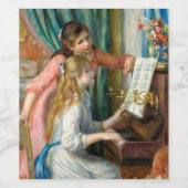 Renoir Meisjes bij het Piano Impressionisme Schild Wijn Etiket (Enkel label)
