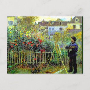 Renoir - Monet Painting in zijn tuin, Briefkaart