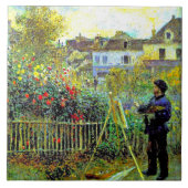 Renoir, Monet schildert in zijn tuin in Argenteuil Tegeltje (Voorkant)
