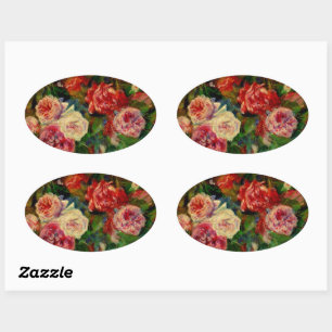 Renoir - Rozen Ovale Sticker