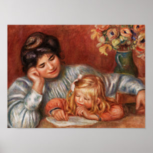 Renoir - Schrijfles, beroemd schilderij Poster