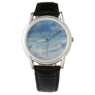 Renoir Seascape. Blauw nautisch impressionisme. Ze Horloge