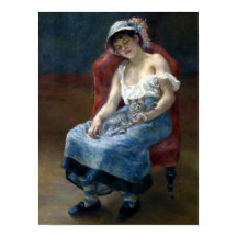 Renoir Slapen Meisje Met Kat Klassieke Kunst