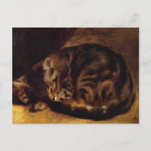 Renoir Sleeping Cat Briefkaart (Voorkant)