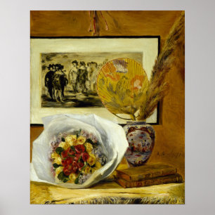 Renoir - stilstaand leven met Bouquet Poster