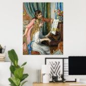 Renoir, twee jonge meisjes in de Piano Poster (Thuiskantoor)