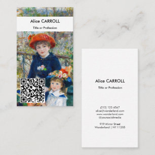 Renoir - Twee zussen op het Terras - QR-code Visitekaartje