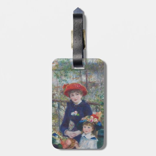 Renoir Twee Zusters Terras Frans Impressionisme Bagagelabel (Achterkant verticaal)