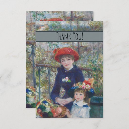 Renoir Twee Zusters Terras Frans Impressionisme Bedankkaart (Voorkant / Achterkant)