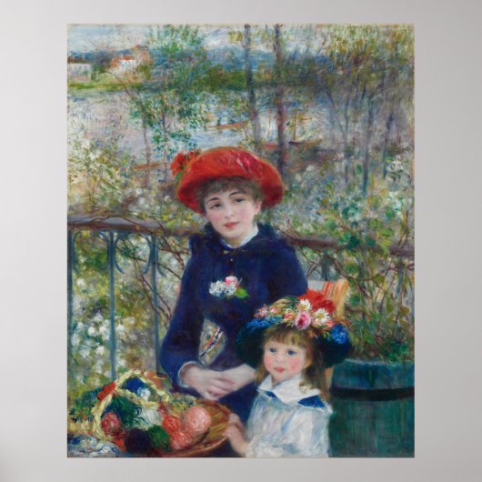 Renoir Twee Zusters Terras Impressionisme Schilder Poster (Voorkant)