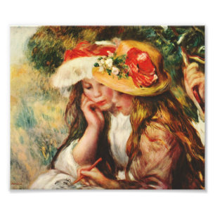 Renoir Two Girls Reading in the Garden Print Foto Afdruk