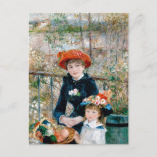 Renoir Two Sisters on Terrace  Fine Art Briefkaart