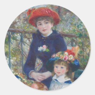 Renoir Two Sisters Terrace Frans Impressionisme Ronde Sticker