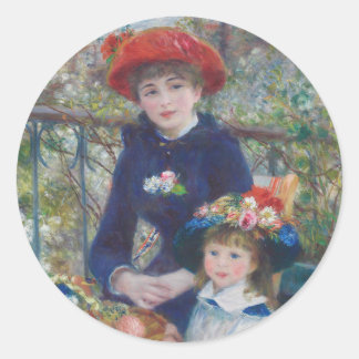 Renoir Two Sisters Terrace Frans Impressionisme Ronde Sticker